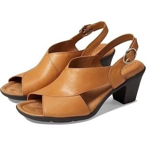 Comfortiva Katara Heeled Slingback Sandals - Luggage Brown - Womens 9 Medium